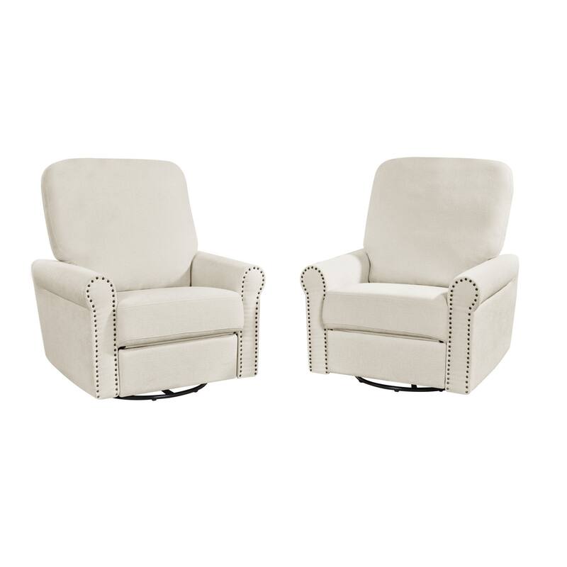 Heido 360 Degree Swivel Glider Manual Recliner Leisure Chair Set of 2