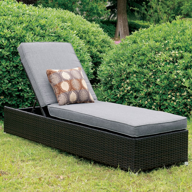 Cyd Contemporary Fabric Adjustable Chaise Lounge by Furniture of America - Grey
