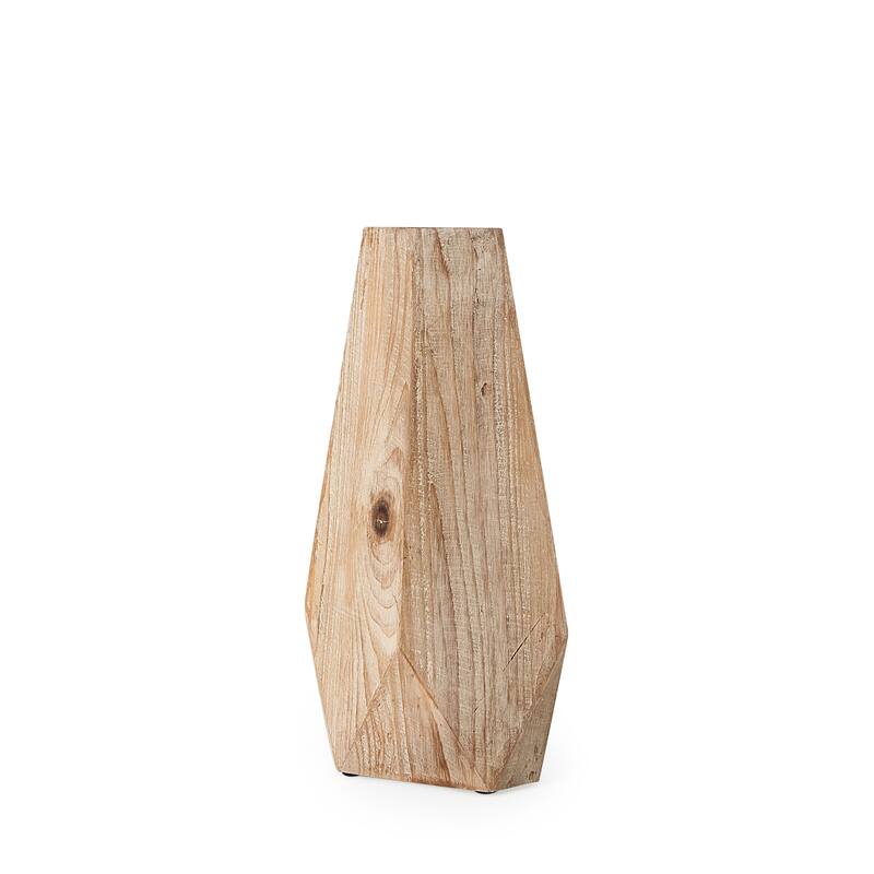 Allen II Natural Brown Wood Vase (15.3" Tall)