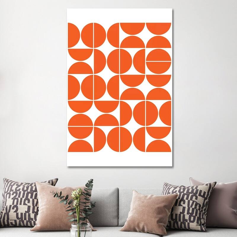 iCanvas "Mid Century Modern Geometric IV Orange" by The Old Art Studio Canvas Print