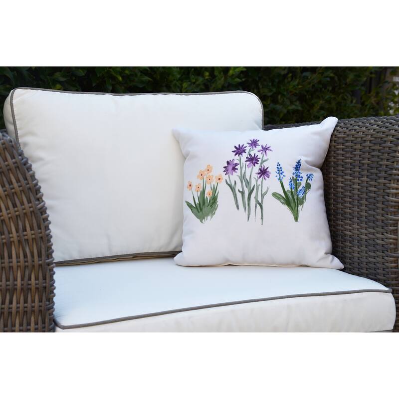 18 x 18 inch Flower Trio Outdoor Pillow