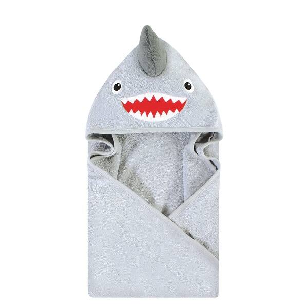 slide 1 of 1, Hudson Baby Infant Boy Cotton Animal Face Hooded Towel, Shark, One Size - Shark - One Size One Size - Shark