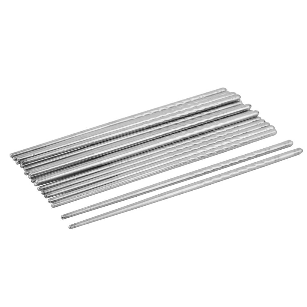 Kitchenware Tableware Stainless Steel Non-Slip Chopsticks Silver Tone 10 Pairs - Silver Tone