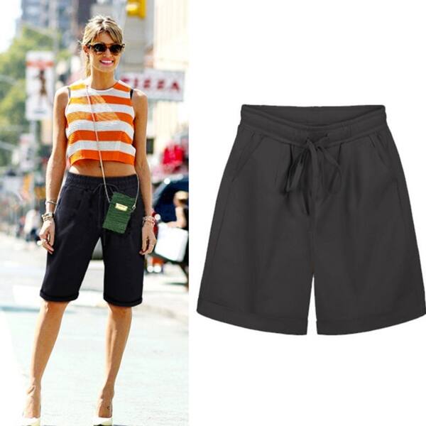 Shop Summer Women S Casual Loose Linen Short Pants Shorts In Plus