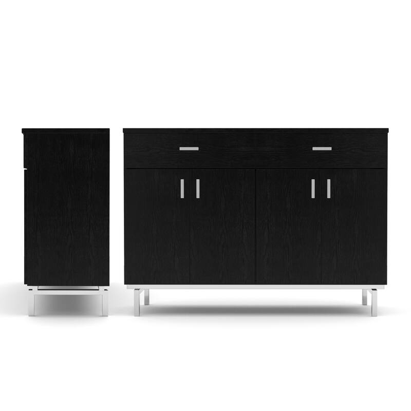 DH BASIC Modern Black 47" Sideboard Buffet by Denhour