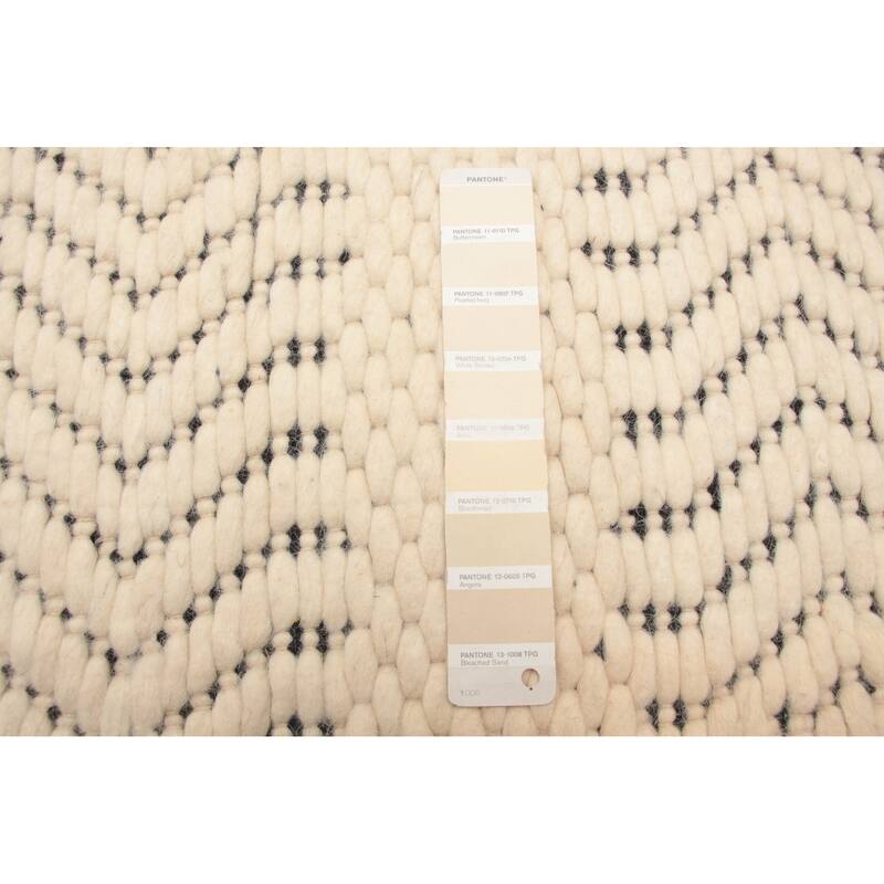 ECARPETGALLERY Braid weave Sienna Cream Wool Rug - 5'1 x 7'6
