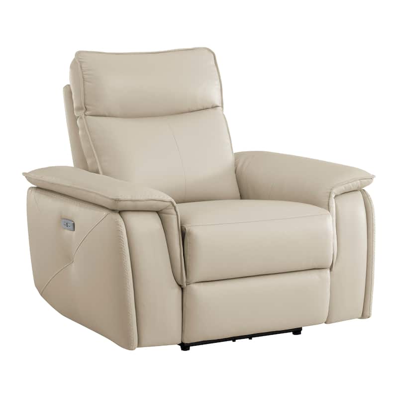 Blythe Leather Match Power Reclining Chair - Taupe