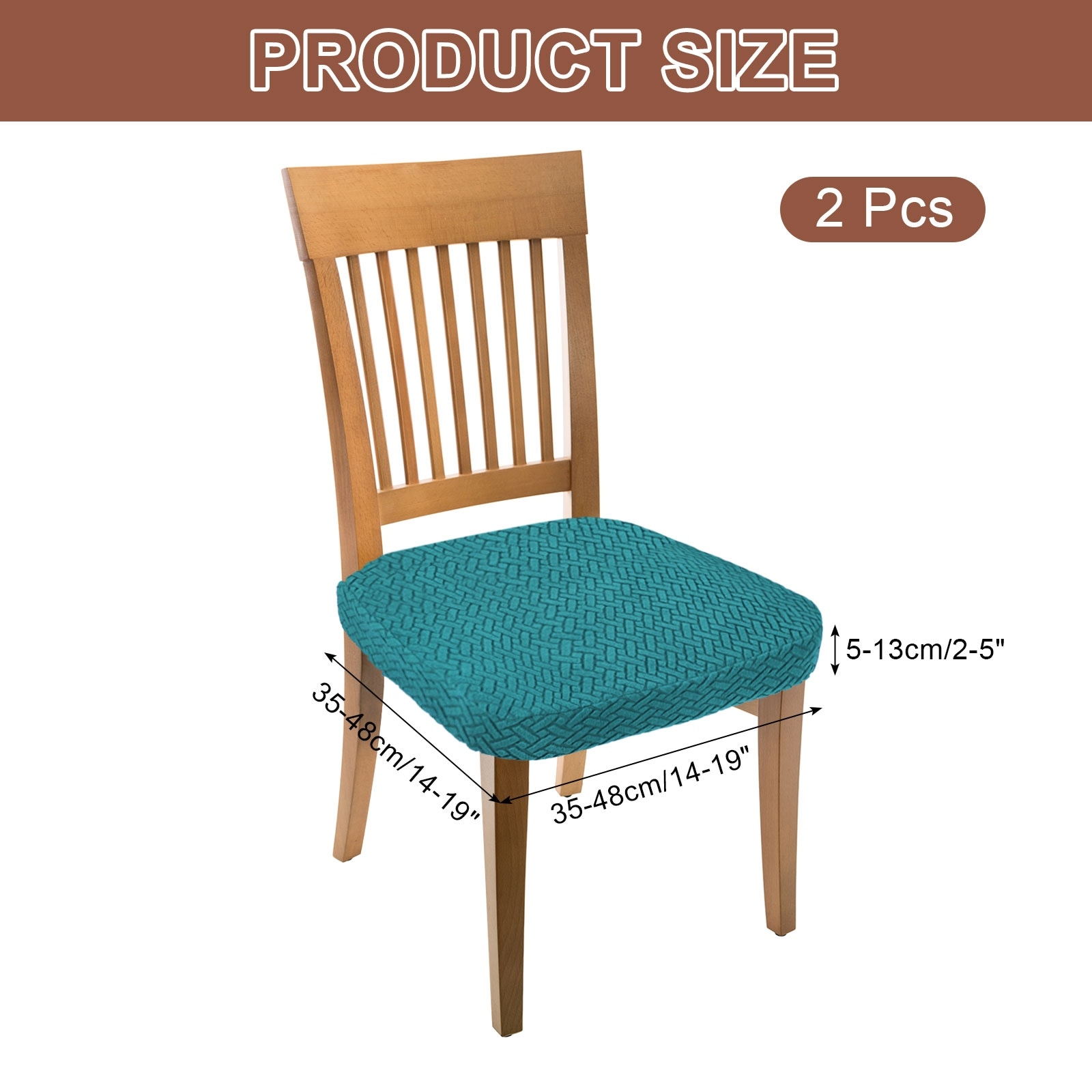 Stretch Jacquard Seat Covers, Dining Chair Seat Slipcover Washable Removable Cushion Protector