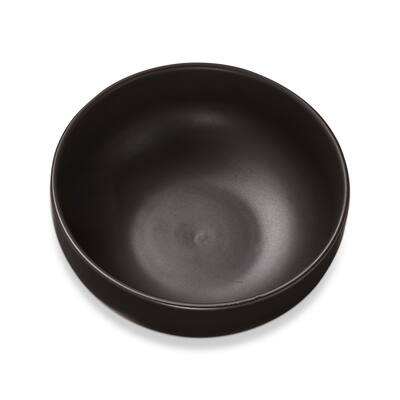 Logan Dinner Salad Bowl Stoneware Dishwasher Safe Black, 6.25 inch, 26 oz,