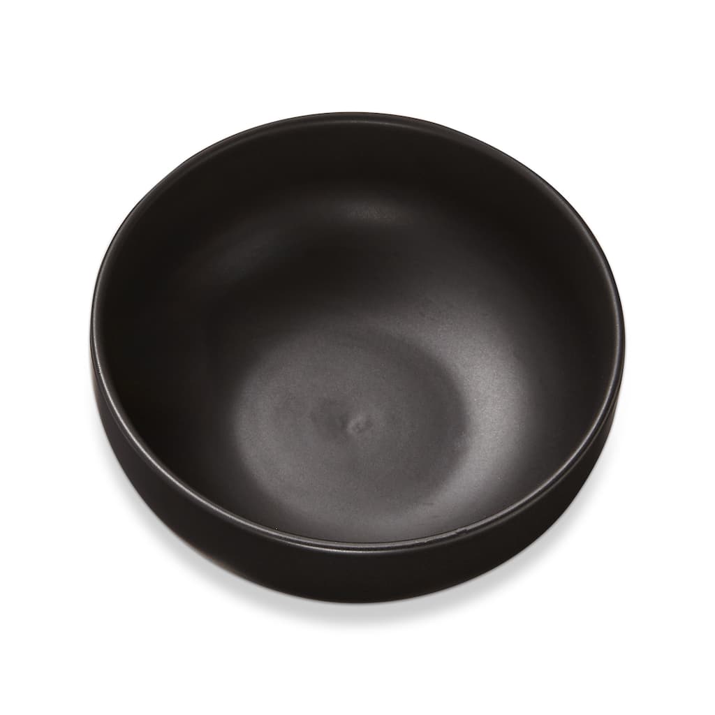 Logan Dinner Salad Bowl Stoneware Dishwasher Safe Black, 6.25 inch, 26 oz,