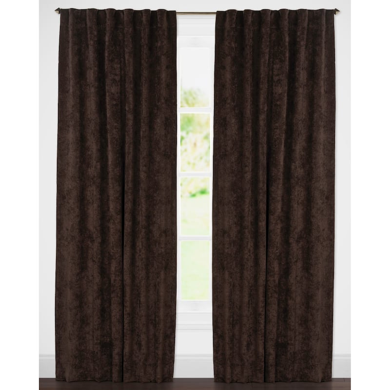 Padma Velvet 50x84 Back-Tab Curtain Panel (Single Panel) - Coffee Bean