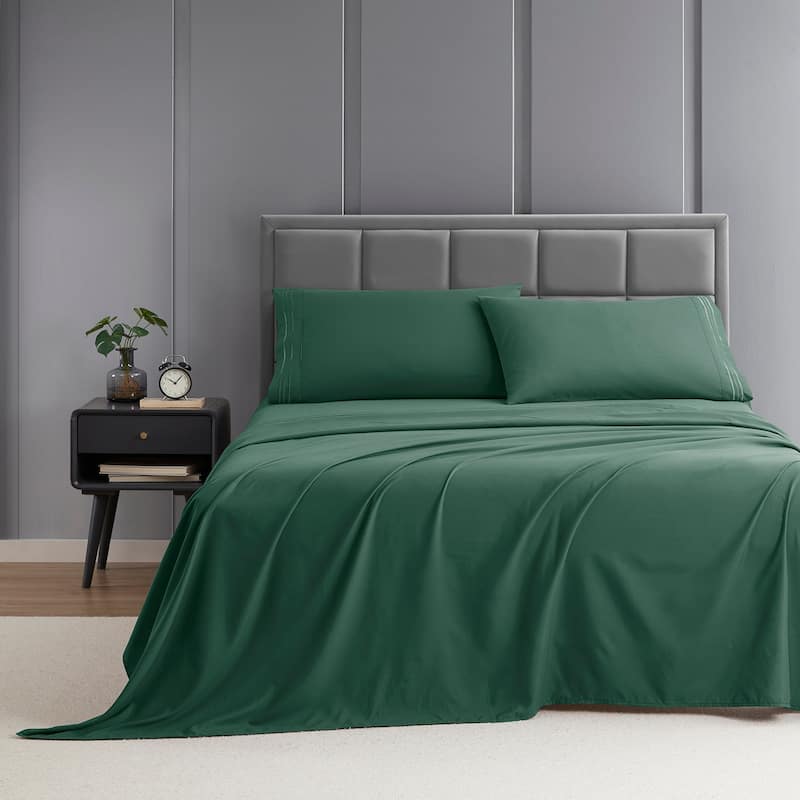 Clara Clark Premium 1800 Series Ultra-soft Deep Pocket Bed Sheet Set - Twin - Hunter Green