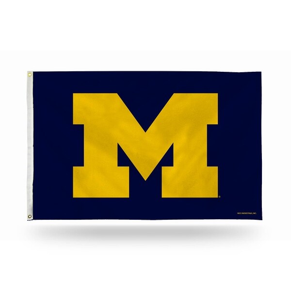 3' x 5' Blue and Yellow College Michigan Wolverines Rectangular Banner Flag - N/A