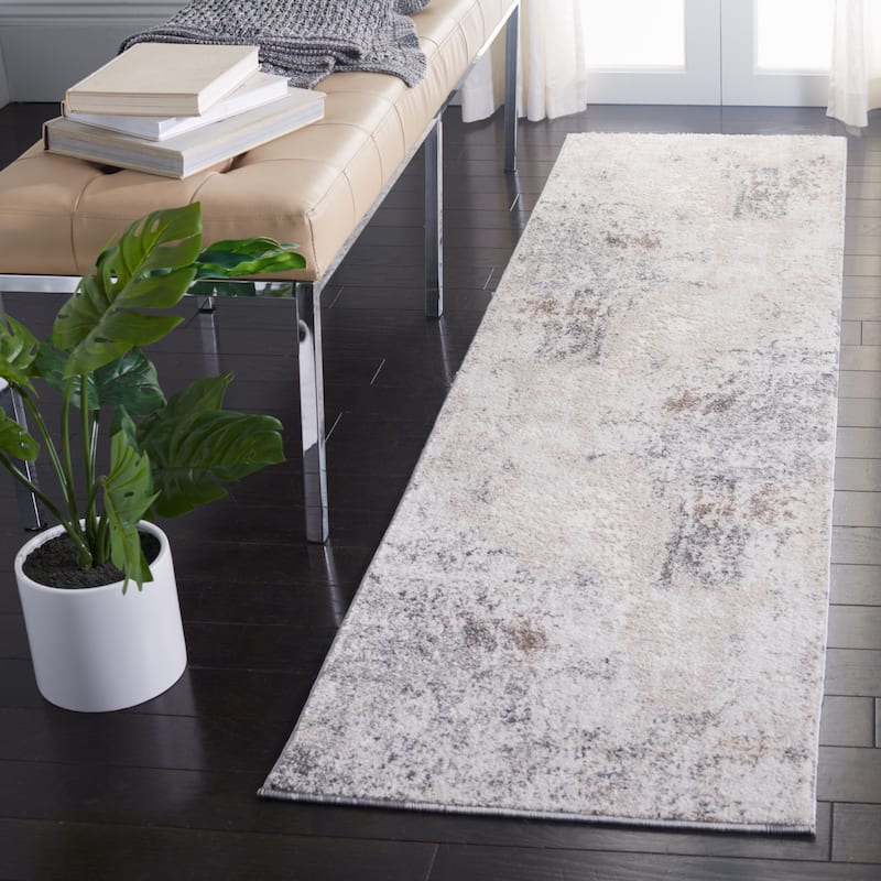 SAFAVIEH Aston Adosinha Modern Abstract Rug - 2' x 5' - Ivory/Grey