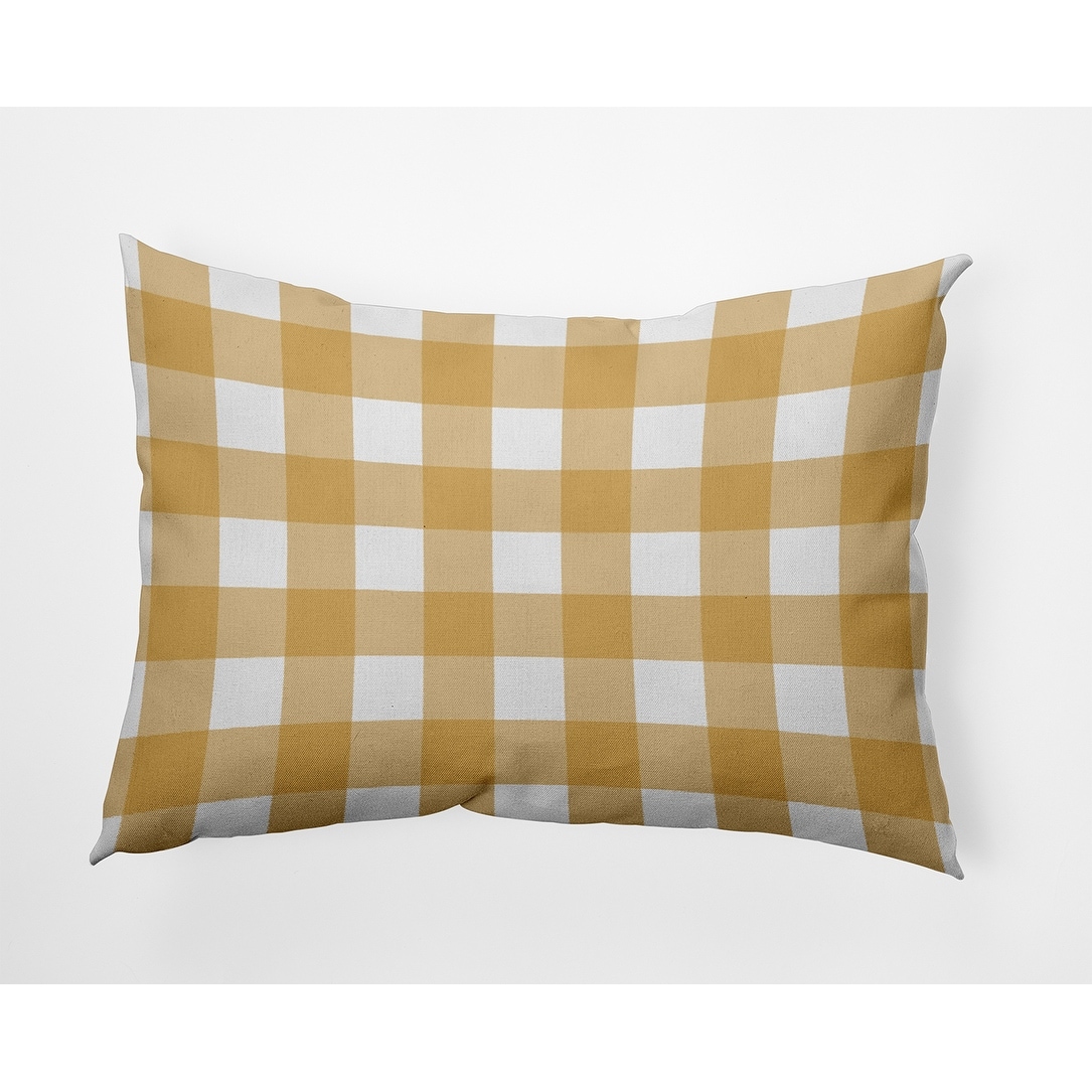 e by Design Plaid Indoor Outdoor Reversible Throw Pillow