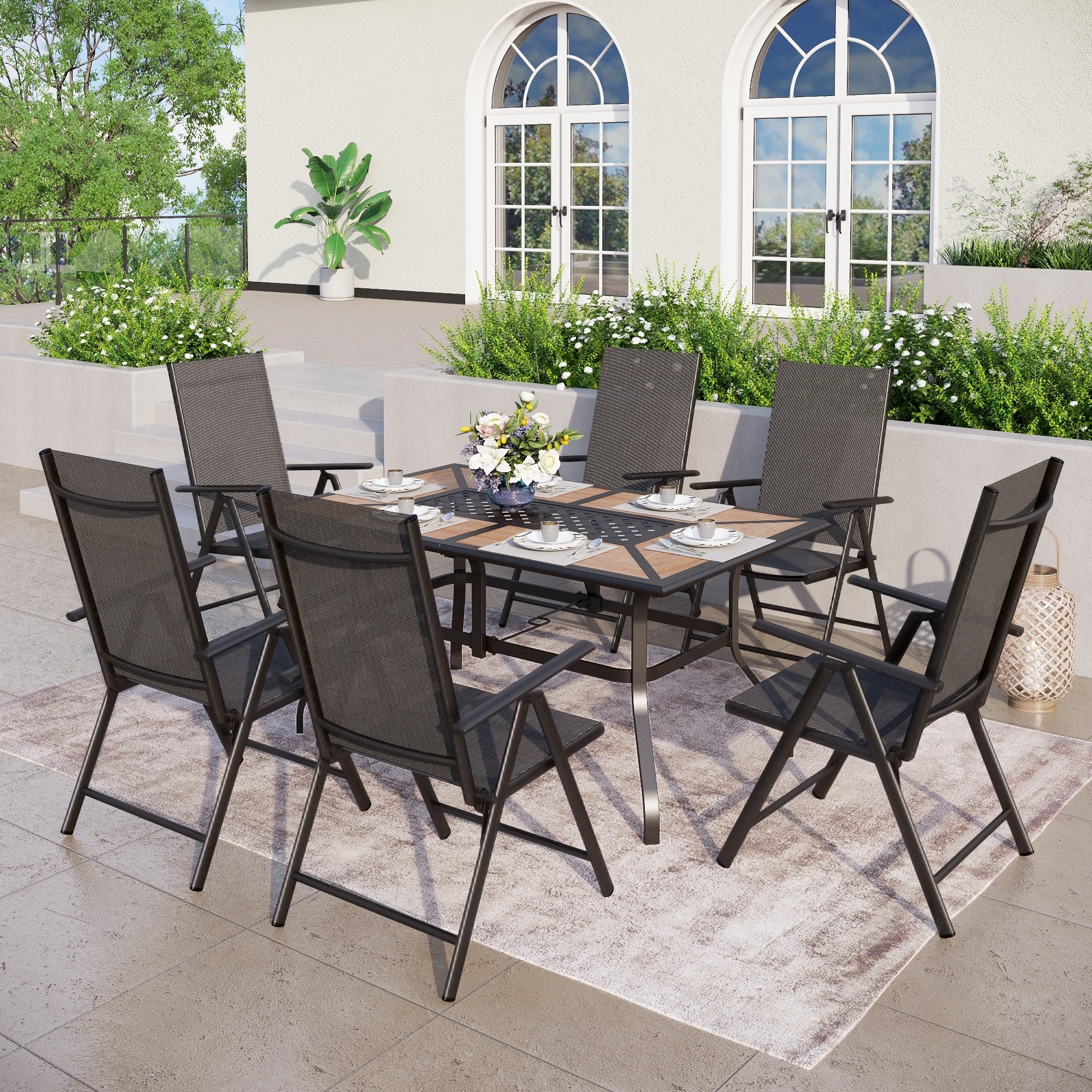 garden reclining dining set