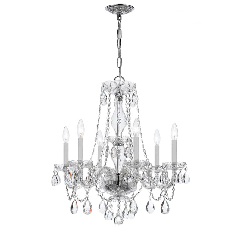Crystorama Lighting Group Traditional Crystal 6 Light 22" Wide - Polished Chrome
