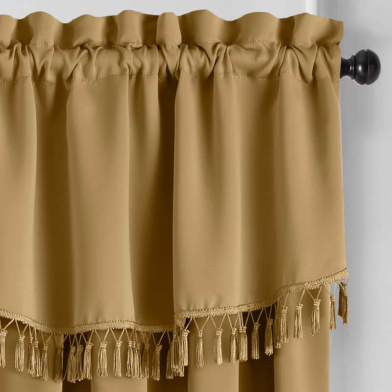 SunVeil Vanderbilt Scallop Tassel Window Valance - 50"x19"