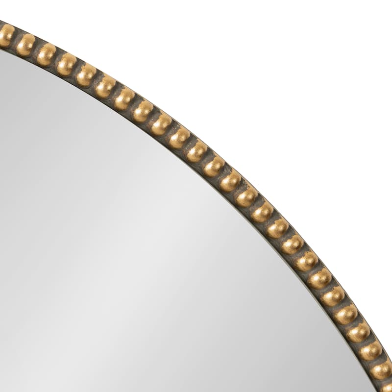 Kate and Laurel Gwendolyn Round Beaded Accent Wall Mirror