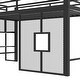 preview thumbnail 4 of 7, Twin Size Metal Low Loft Bed Frame with Storage Staircase and Iron mesh, Black