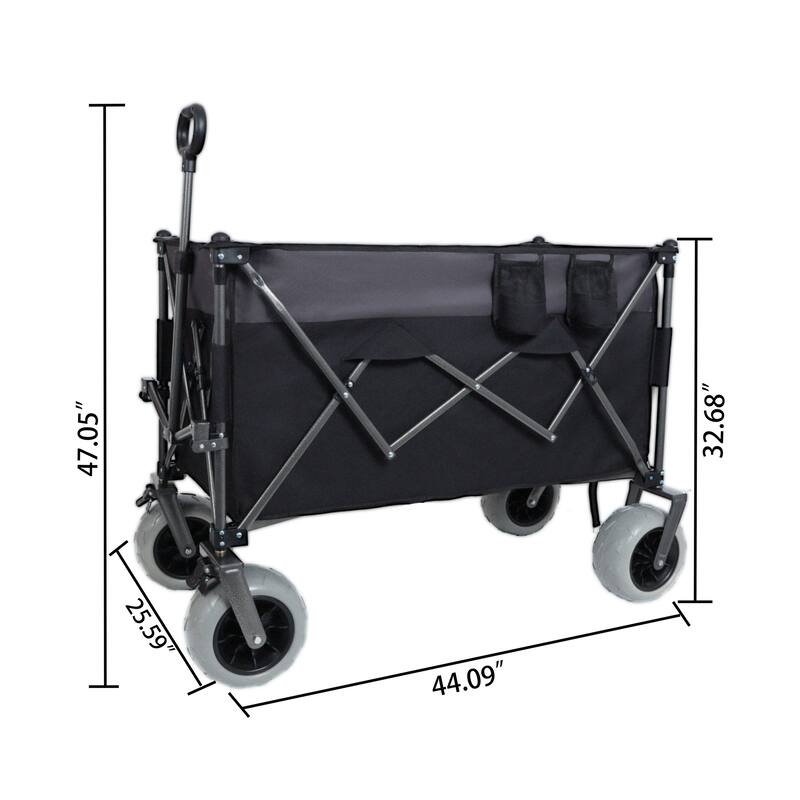 300L Heavy-Duty Wagon - 9"x4" All-Terrain Wheels, 480lb Capacity