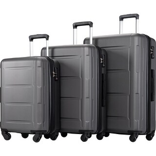 360° Spinner Wheels Luggage Set 3 Piece Expandable Carry On Luggage ...