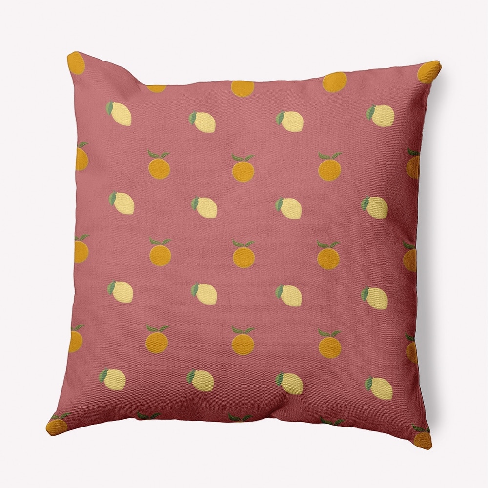 Oranges and Lemons Pattern Indoor/Outdoor Throw Pillow