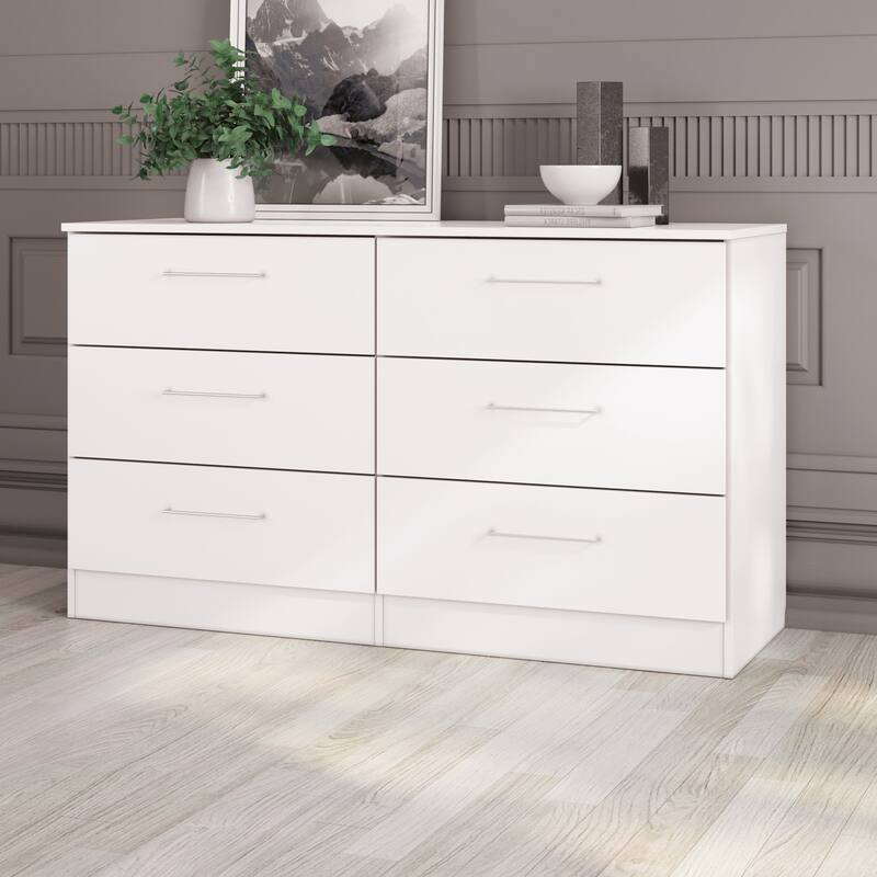 Penn 6-Drawer Horizontal Dresser - 28.5 in H x 50.39 in W x 17.7 in D