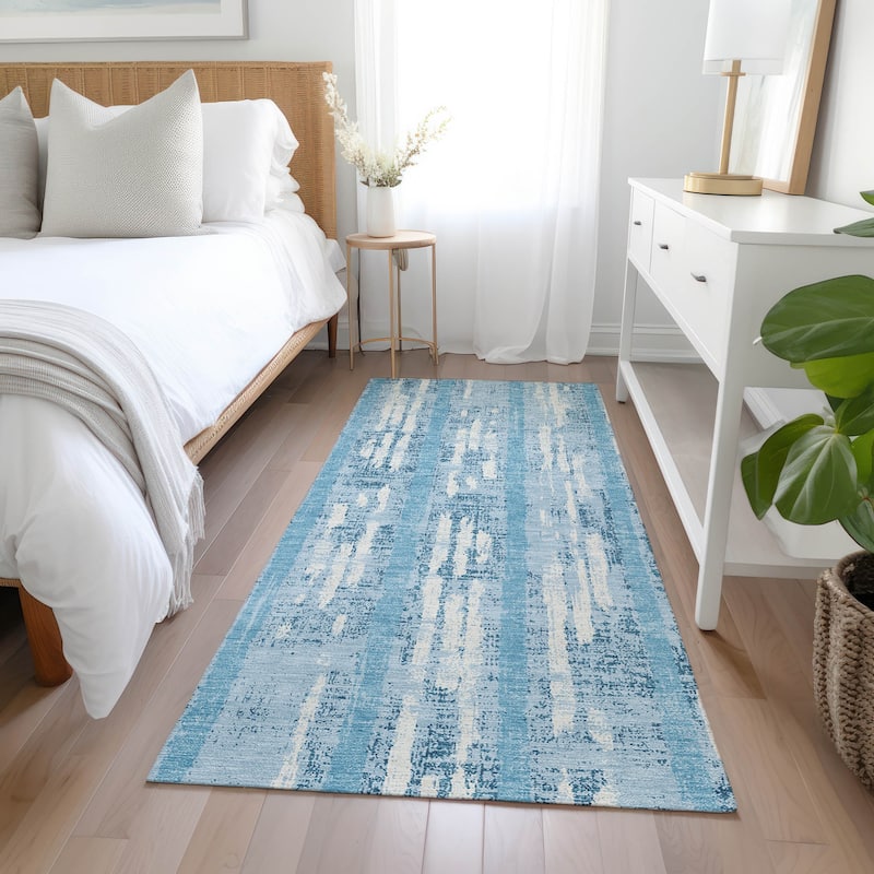 Machine Washable Indoor/ Outdoor Chantille Ombre Stripe Rug