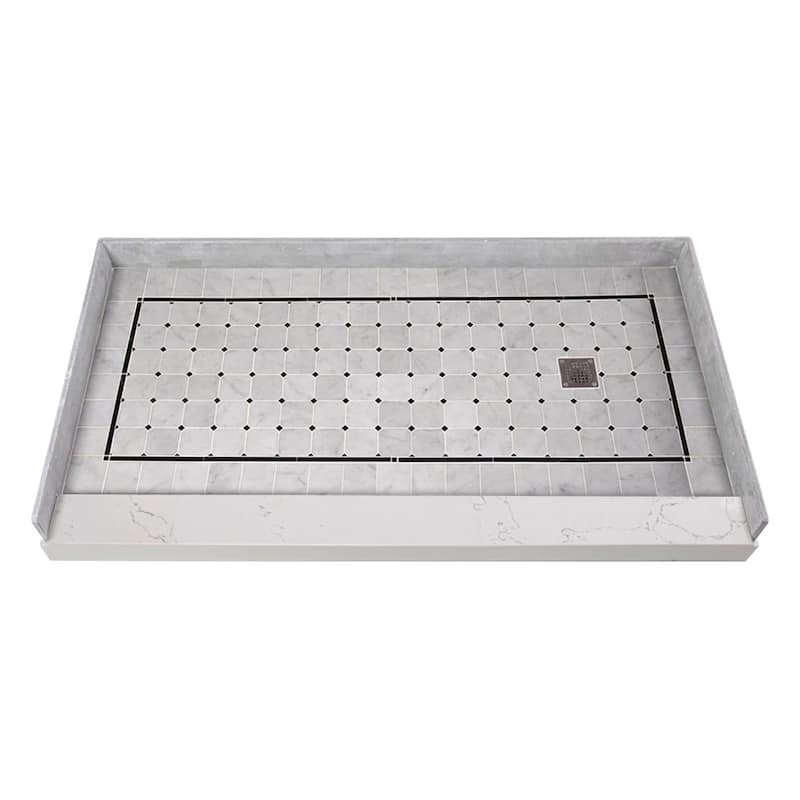 Transolid FPT6032R 60" x 32-1/4" Rectangular Shower Base with Single - White Square