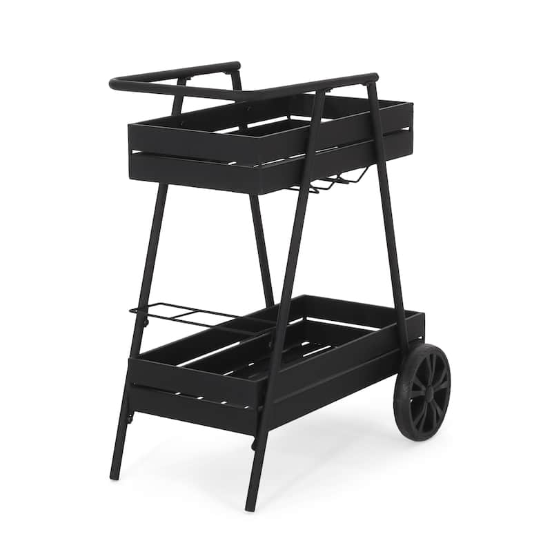 Rex Outdoor Metal Bar Cart by Christopher Knight Home