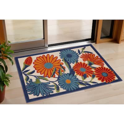Gafi Botanic Elegance Color-Lock Technology Sleek Contemporary Outdoor Rug - 3' X 4'