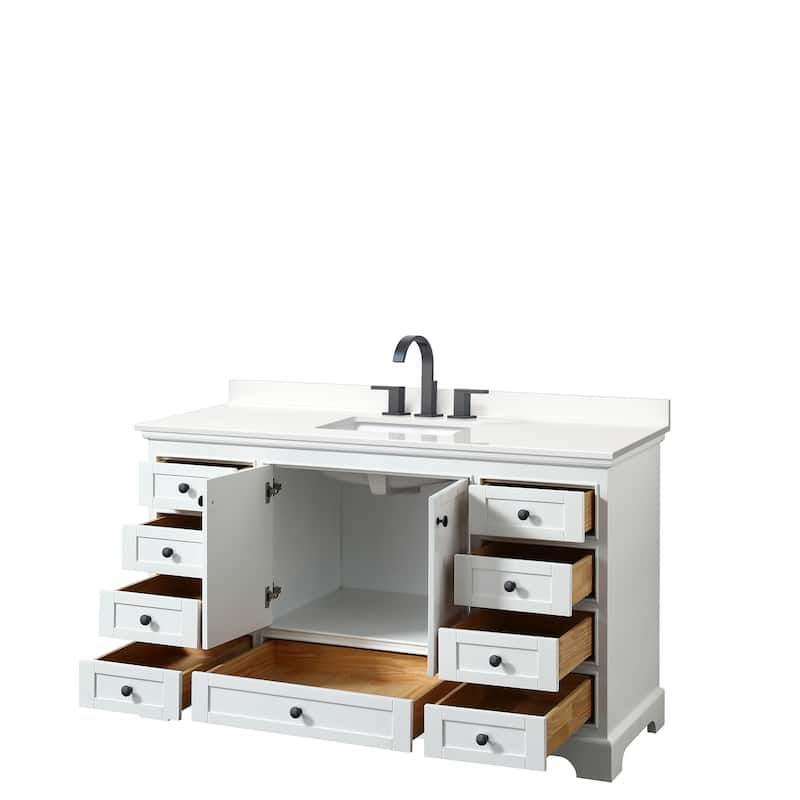 Deborah 60-inch Single Vanity, Quartz Top