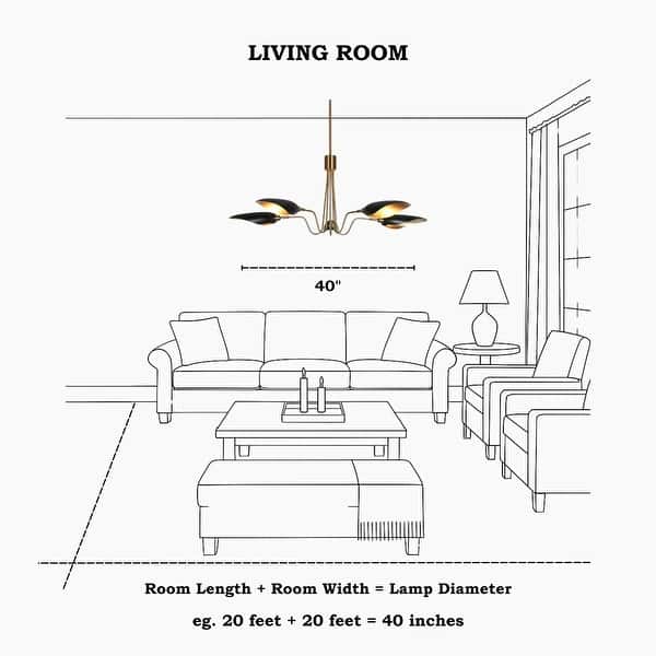 dimension image slide 6 of 10, Modern Multi-Light Large Black Gold Sputnik Chandelier Metal Pendant Lights for Dining Room