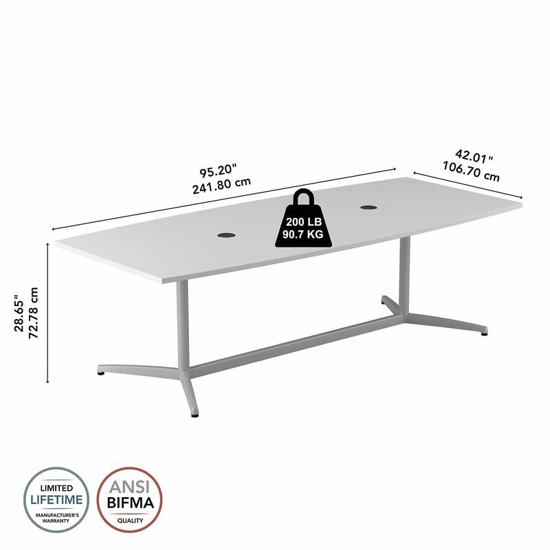 96W x 42D Conference Table with Metal Base by Bush Business Furniture