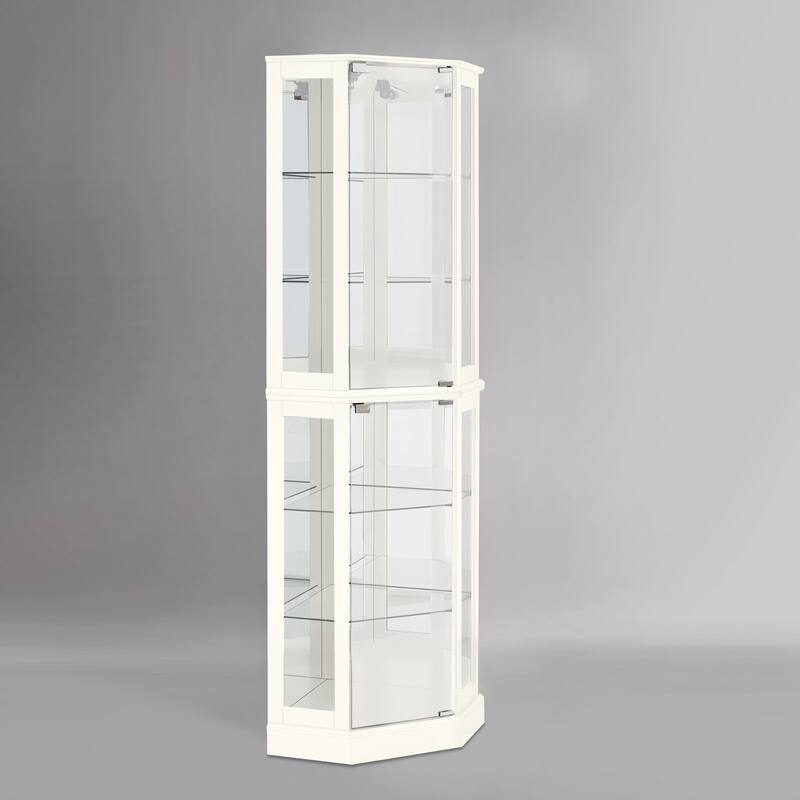 26 in. Width Display Cabinet Lighted Corner China Cabinet