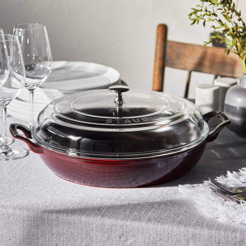 STAUB Cast Iron 3.5-qt Braiser with Glass Lid