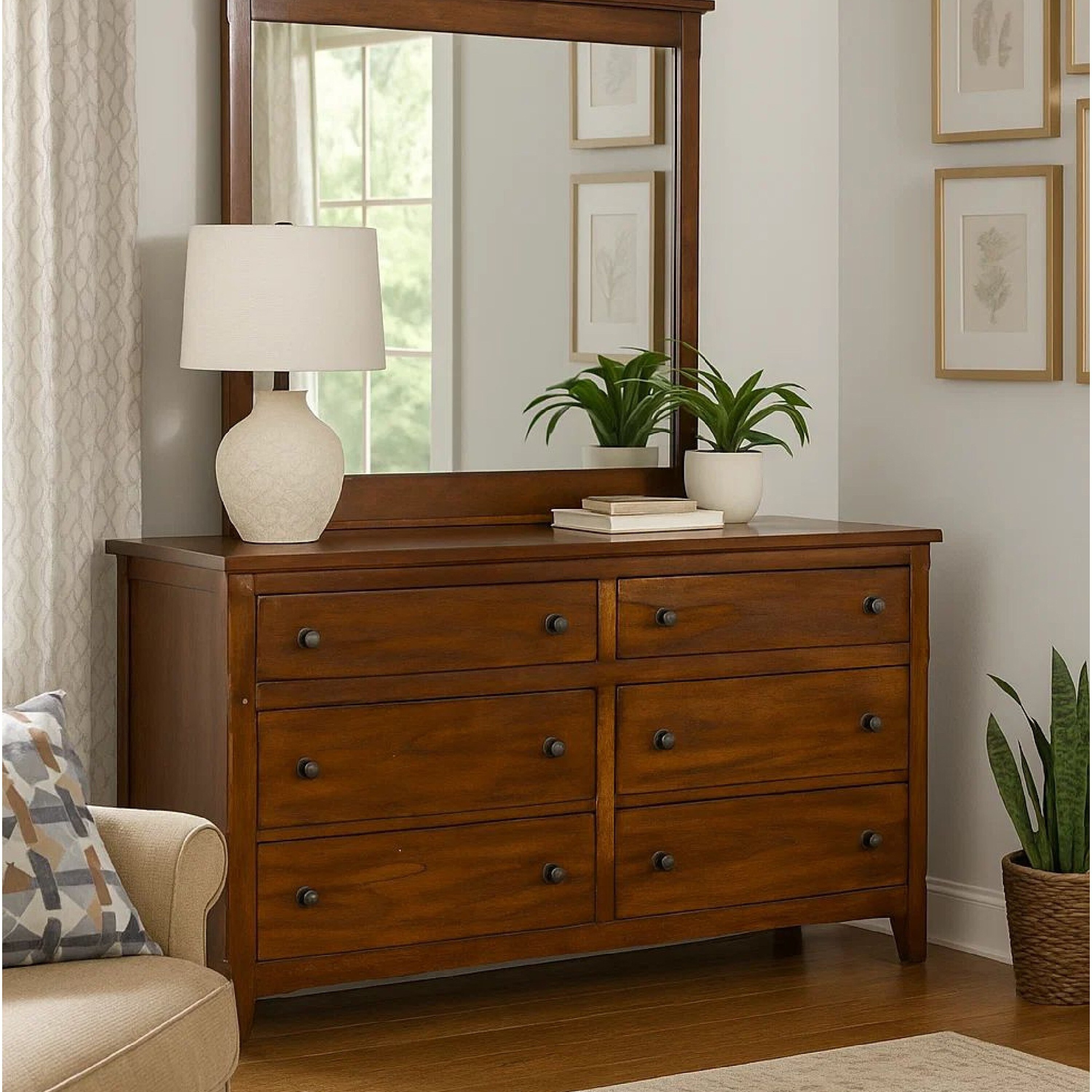 Odell Wide Dresser, 6 Drawers, Bronze, Rustic Dark Brown Solid Wood - Bed Bath & Beyond - 42433357 Odell Wide Dresser, 6 Drawers, Bronze, Rustic Dark Brown Solid Wood - Bed Bath & Beyond - 42433357