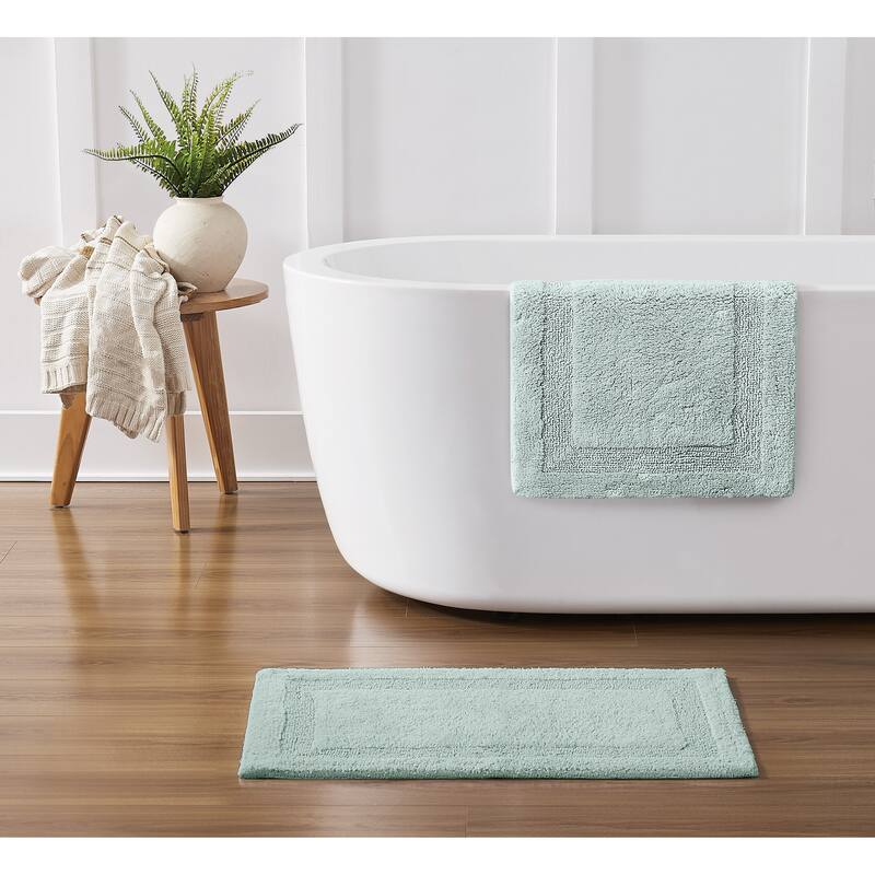 Royal Velvet Classic Cotton Bath Rug (Available in Multiple Sizes) - (2) 17x24 - Sea Mist
