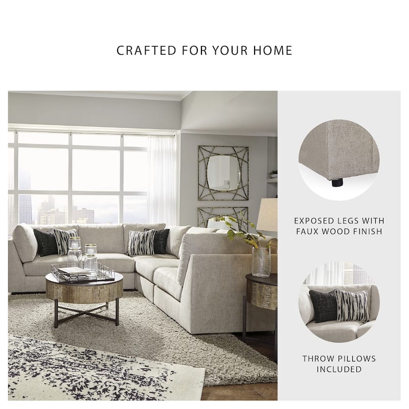 Signature Design by Ashley Kellway Bisque 5-Piece Sectional - 153" W x 39" D x 39" H