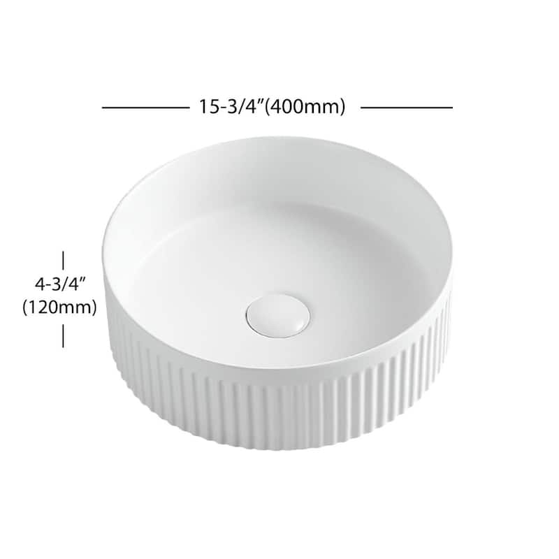 Dowell Fluted Ceramic Vessel Sink