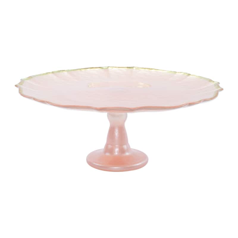 viva by VIETRI Baroque Glass Pink Cake Stand