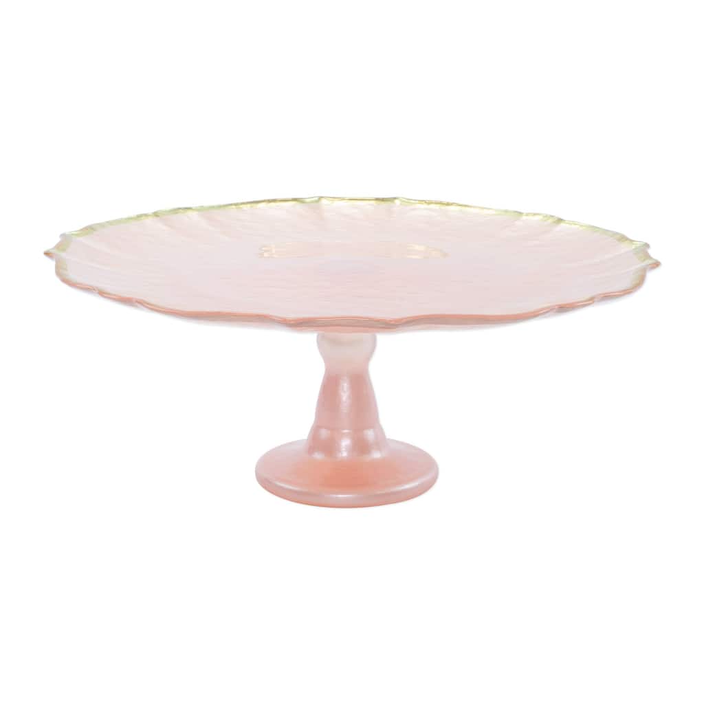 viva by VIETRI Baroque Glass Pink Cake Stand