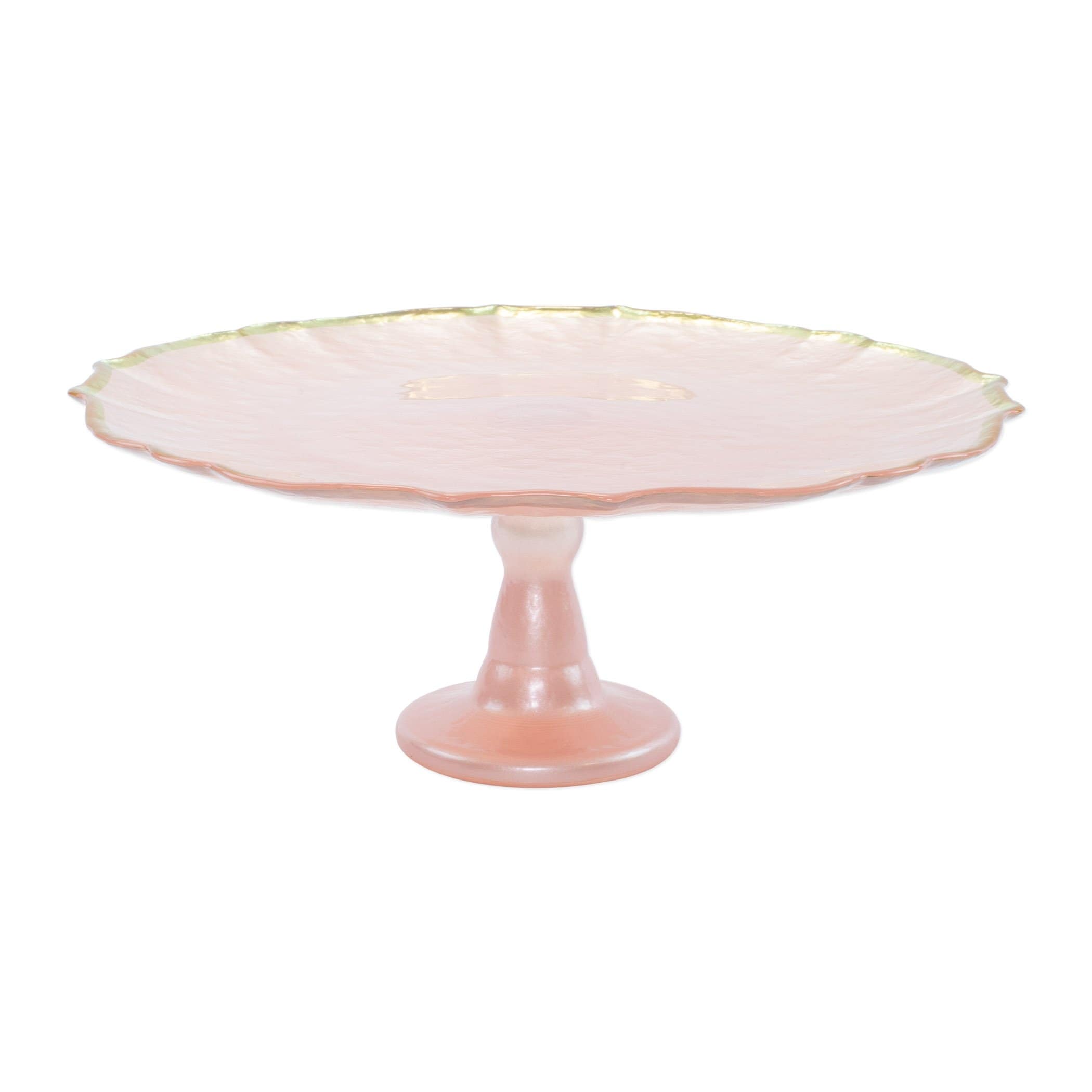 viva by VIETRI Baroque Glass Pink Cake Stand
