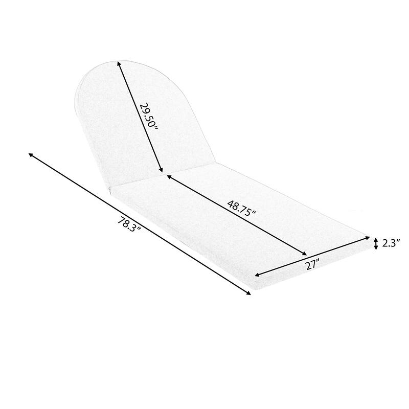 Outdoor Chaise Lounge Chair, Acacia wood Pool Chair with Adjustable Backrest and Cushion