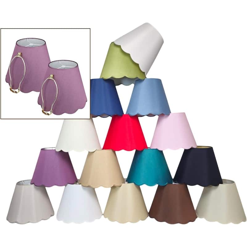 Royal Designs Scallop Empire Lamp Shade Set of 2 - 7 x 13 x 10