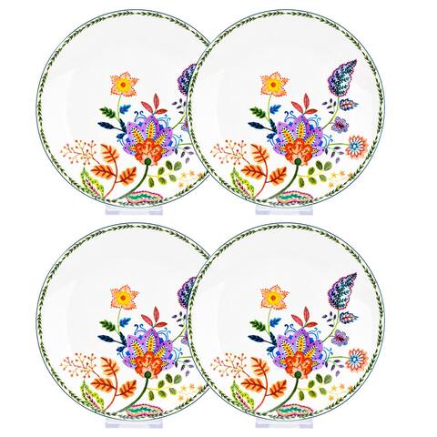 STP Goods Byzantium Flowers Bone China Dessert Plate Set of 4 - 7.5"