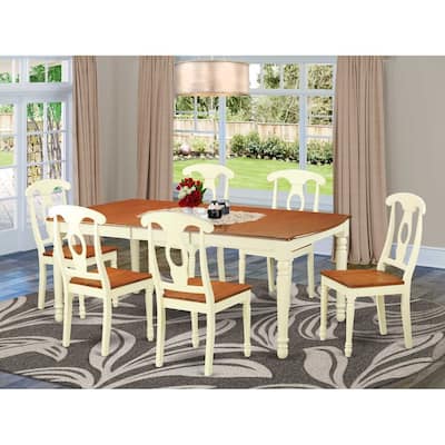 Dining Table Set - Rubber Wood Kitchen Table with 8 Chairs - Modern Design