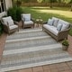 preview thumbnail 11 of 149, Machine Washable Indoor/ Outdoor Cabana Stripe Chantille Rug Gray - 10' x 14'