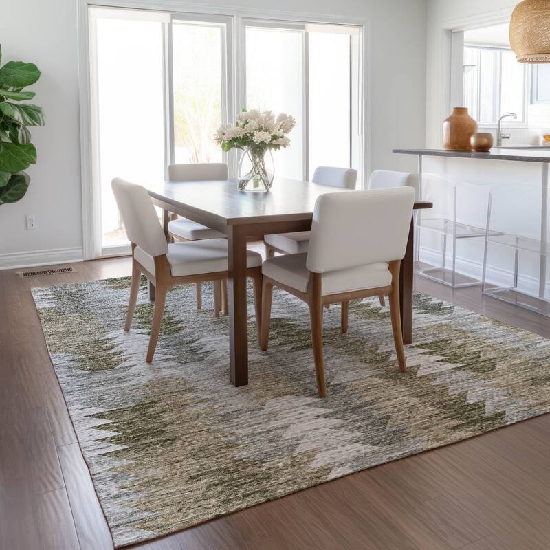 Machine Washable Indoor/ Outdoor Chantille Modern Moroccan Boho Rug